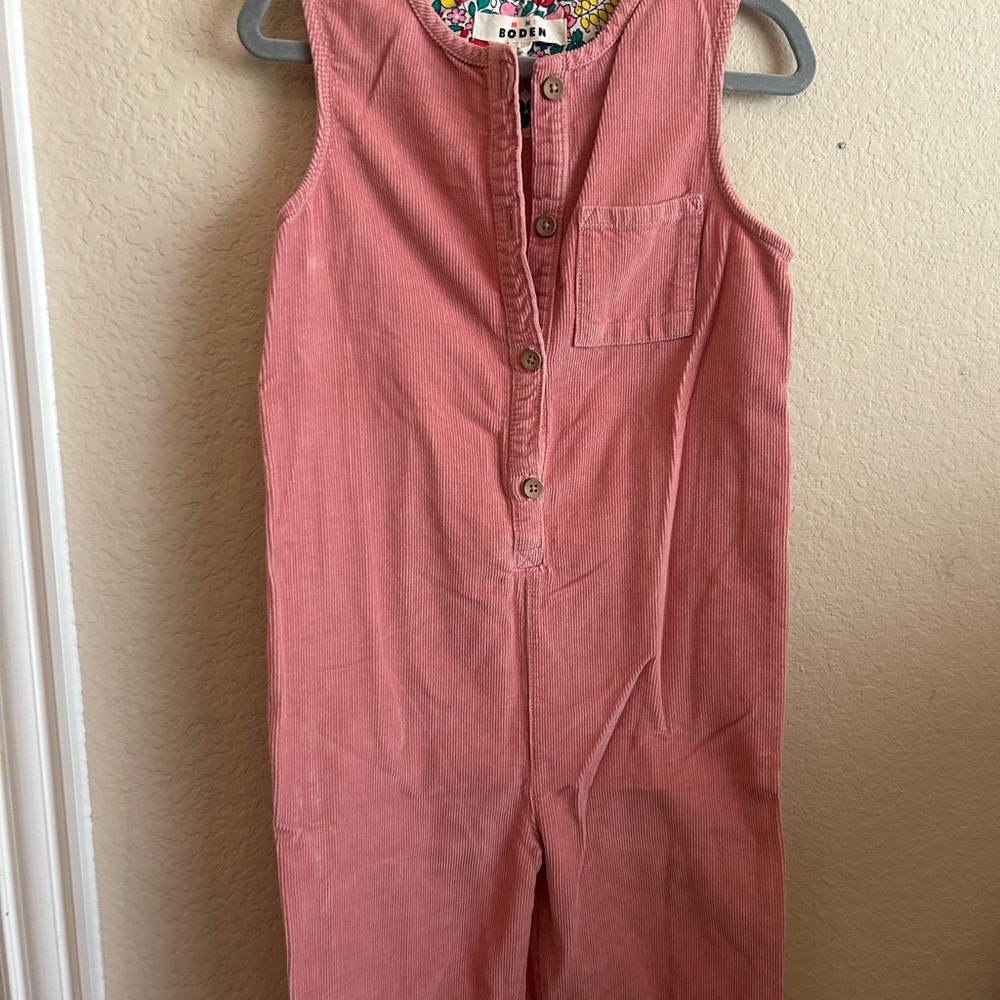 Mini Boden Pink Velvet Sleeveless Bodysuit
